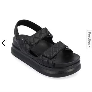 Womens Journee Debby Sandals in black size 9